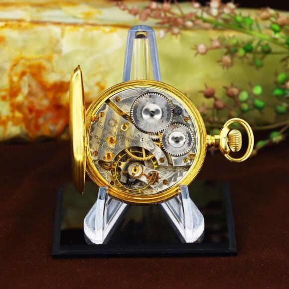 American Waltham Watch Company — A Fine and Rare 18k Gold Open-Face Pocket Watch - Picture 10 of 10